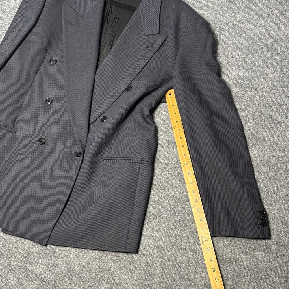 Attimo Oreste Boggio Casero Virgin Wool Double Breasted Blazer Navy Men 44L Blue